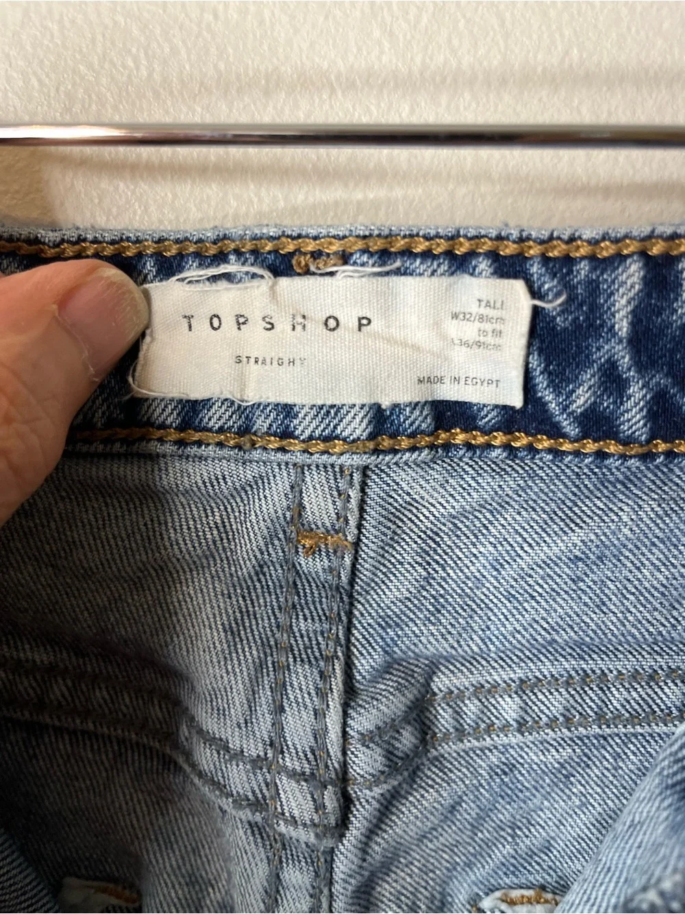 Women’s Top Shop Straight Light Blue Denim Jeans Size 10